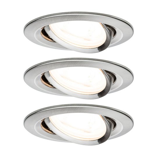 Paulmann 3-pack spot Nova rund sväng/dimbar, järn