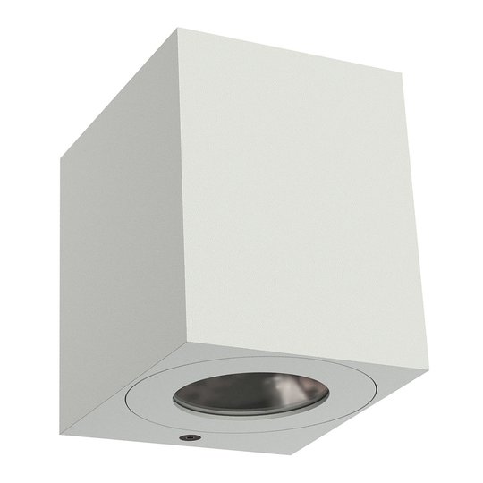 LED-utomhusvägglampa Canto Kubi 2, 10 cm, vit
