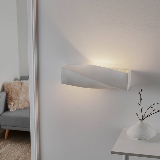 Vägglampa Turn av keramik, up/down, vit