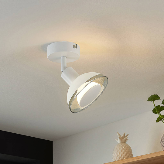 Lindby Erin LED-väggspotlight vit, justerbar