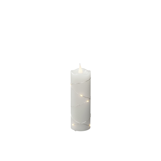Vaxljus 5x15,2 cm LED vitt (Vit)