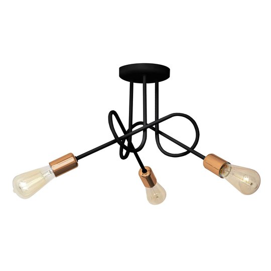 Taklampa Oxford 3 lampor svart/koppar