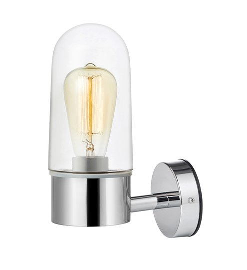 Zen klarglas vägglampa (Förkromad/blank)