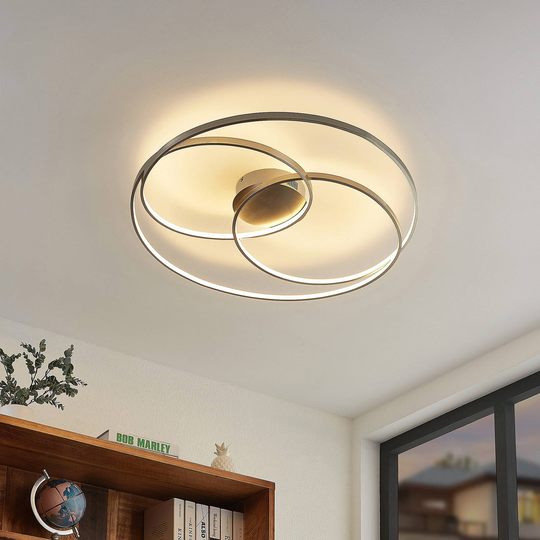 Lindby Kateryna LED-taklampa nickel