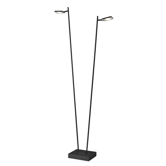 LED-golvlampa Quad, dimmer, 2 lampor, svart