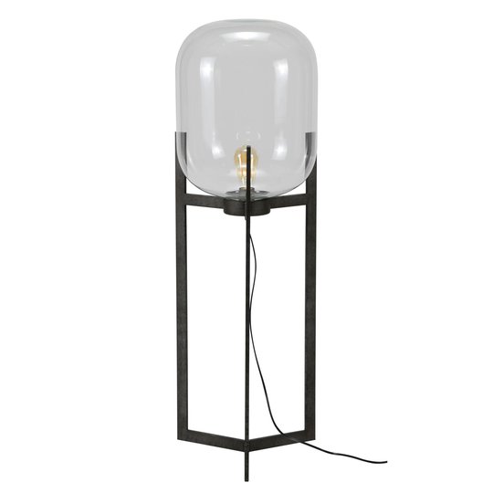 Golvlampa Vetallo - klart glas, antikt silver