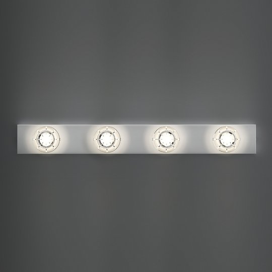 Dekorativ LED-vägglampa Puns krom 4-lågig