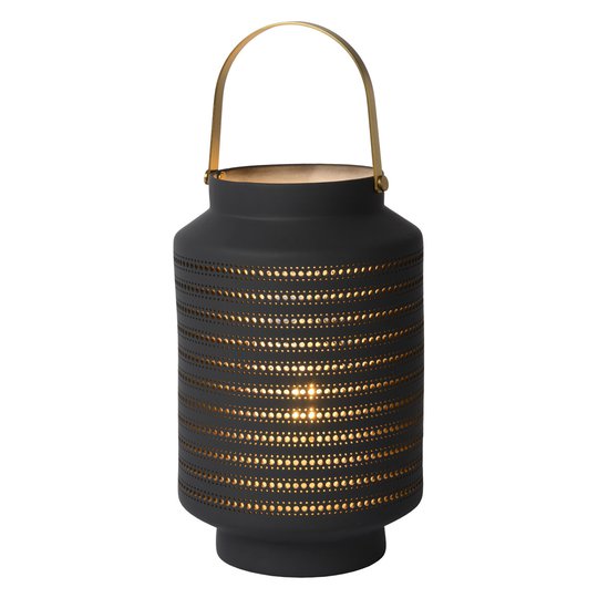 Bordslampa Jamila av porslin, antracit