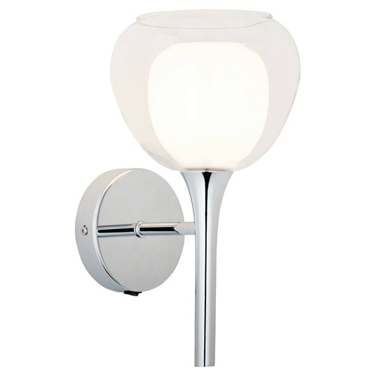 Vägglampa Hadan, glas vit/transparent