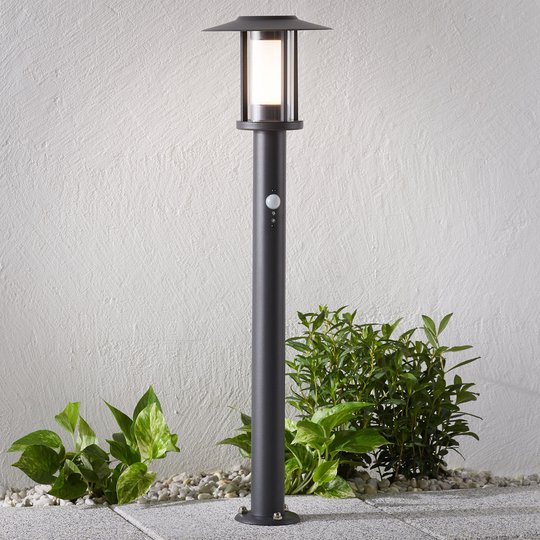 LED-gånglampa Gregory mörkgrå med sensor