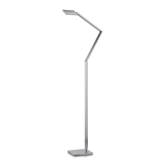 Smal LED-golvlampa Linus i matt nickel