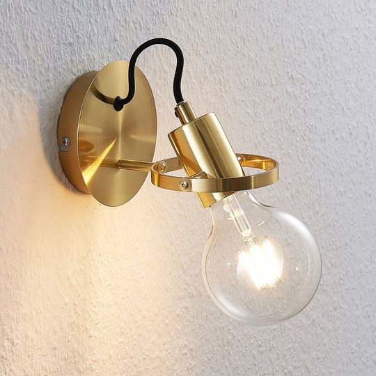 Lindby Mirtel vägglampa i mässing matt