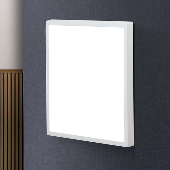 Kantig LED-vägglampa Lero 40 x 40 cm