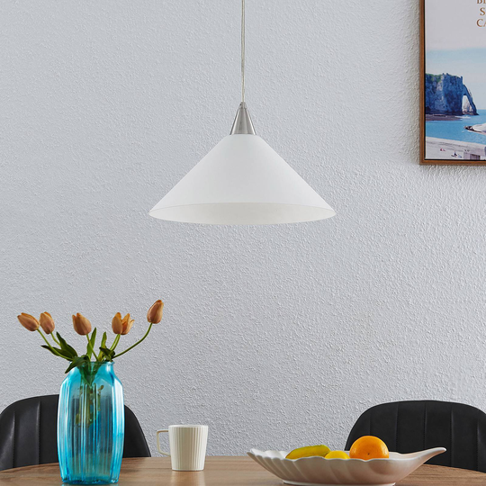 ELC Emmelina pendellampa, vit glasskärm