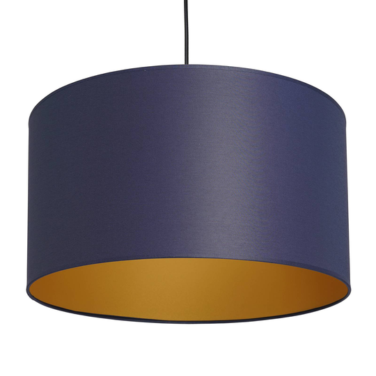 Hänglampa Soho cylindrisk 1 lampa Ø 40 cm blå/guld