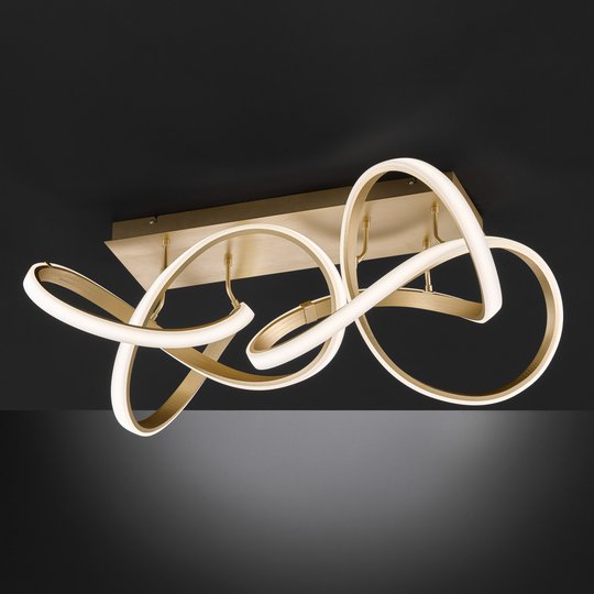 LED-taklampa Indigo, 2 lampor, guld matt