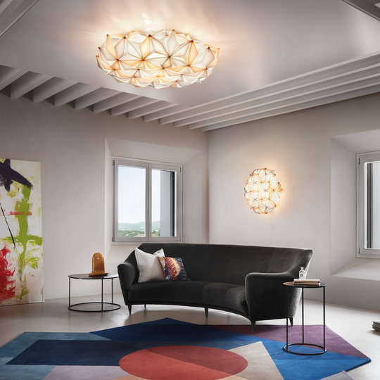Slamp La Vie L taklampa, bredd 71 cm, bärnsten