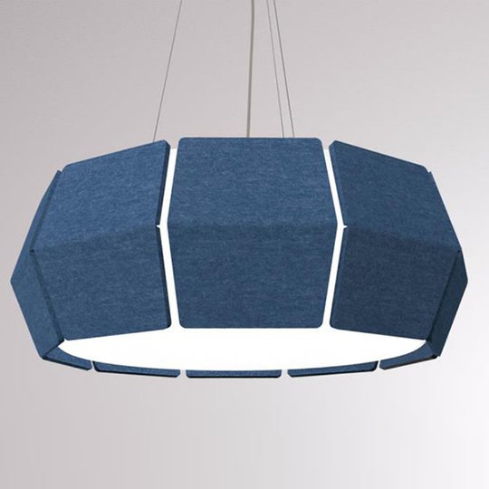 LOUM Decafelt LED-pendellampa akustik blå Ø 76 cm