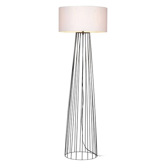 Golvlampa Valene med textilskärm, vit