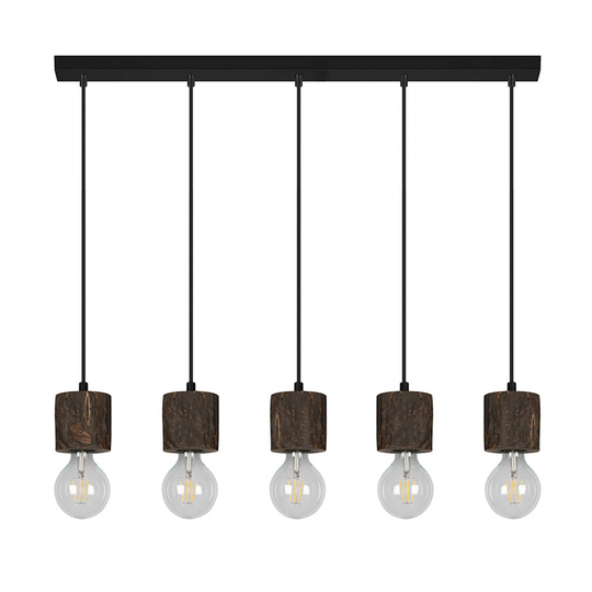 Envolight Terra hänglampa, mörk tall, 5 lampor