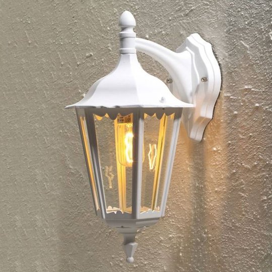Utomhusvägglampa Firenze, hängande, 48 cm, vit