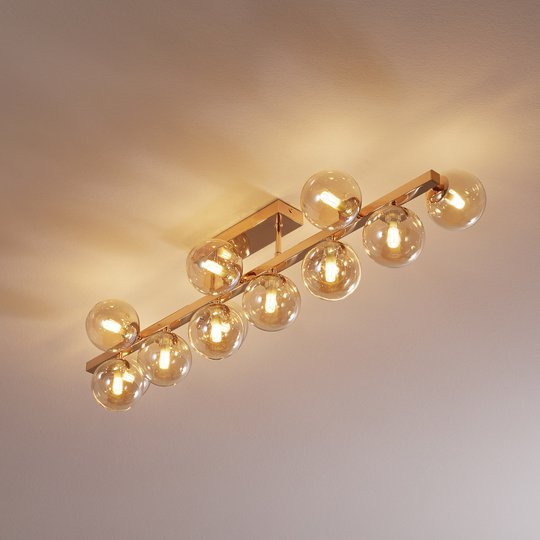 Taklampa Dallas, guld, 13 lampor