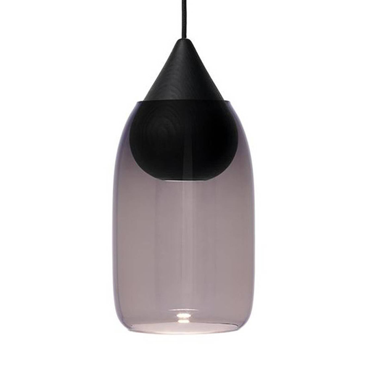 Mater Liuku Drop häng trä svart glas violett