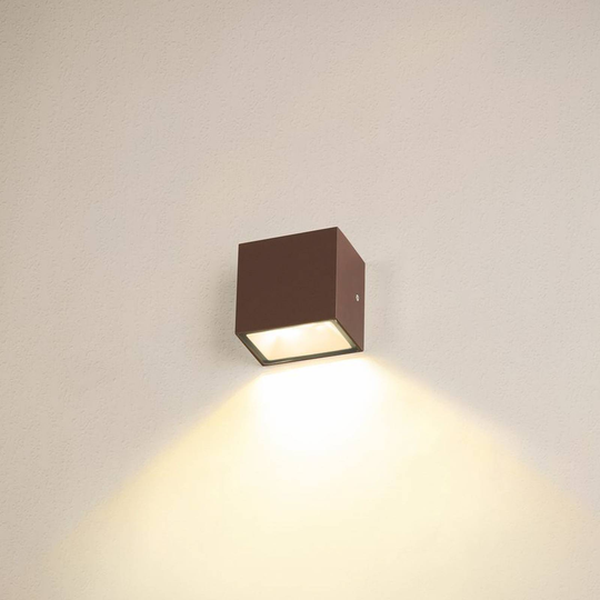 SLV Sitra Single LED-utomhusvägglampa down, rost