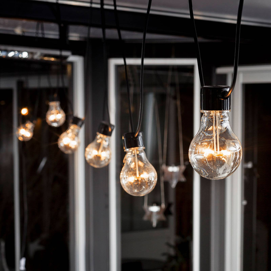 LED-ljusslinga Biergarten grundset, bärnsten