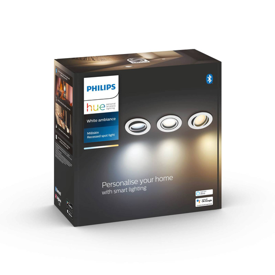 Philips Hue Milliskin LED-inbyggnadsspot rund, vit
