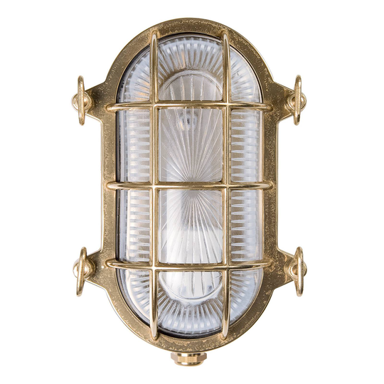 Vägglampa Tortuga oval 22,5 cm mässing natur/klar