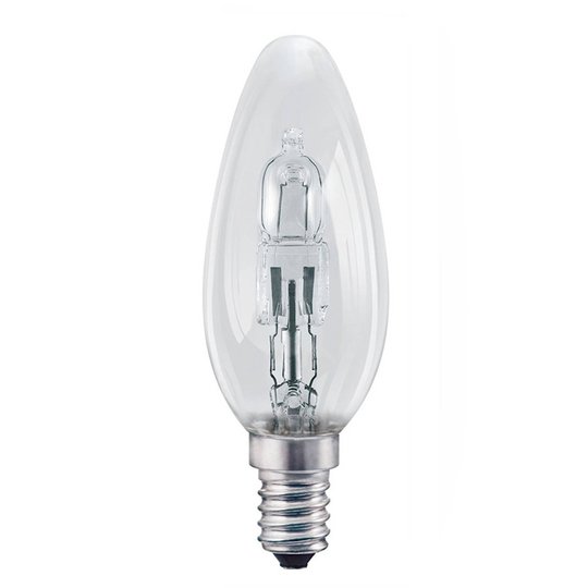 E14 20W klar Halogen Classic B stearinljusform