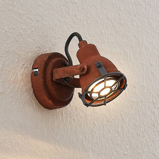 Lindby Scabra spotlight i rostoptik, 1 lampa