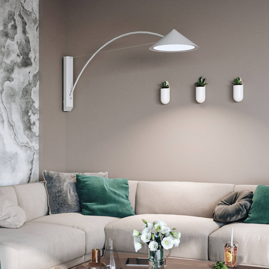Prandina Flyer W5 LED-vägglampa, vit, 3 000 K