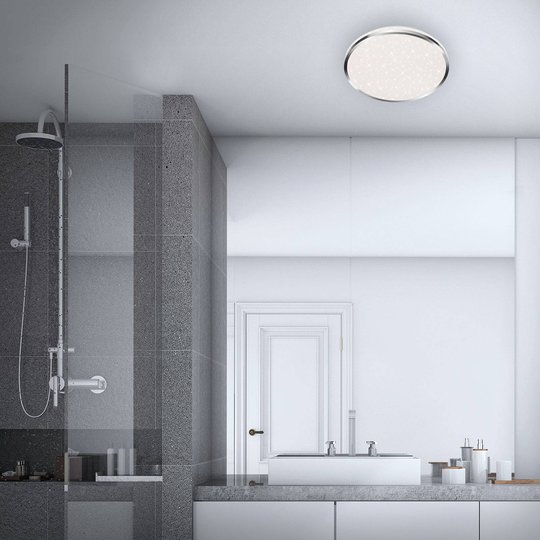 LED-taklampa 3403 IP44 stjärndekor, Ø 33 cm