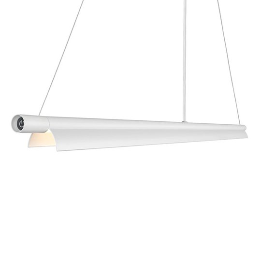 Avlång LED-pendellampa Space B vit