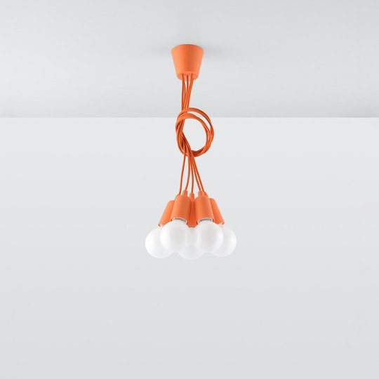 Hänglampa Brasil, orange, 5 lampor