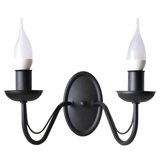 Vägglampa Malbo i svart, 2 lampor