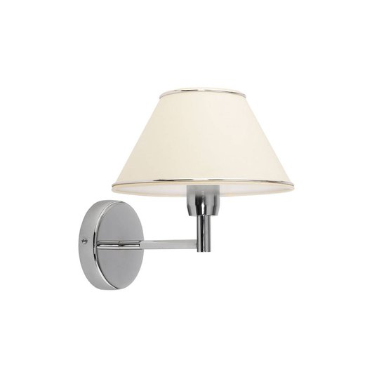Vägglampa London krom/gräddvit, 1 lampa