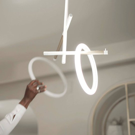 LED-taklampa Ulaop, två ringar, vit