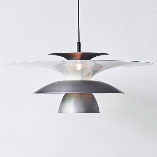 LED-pendellampa Picasso 1 lampa, Ø 38 cm, oxidgrå