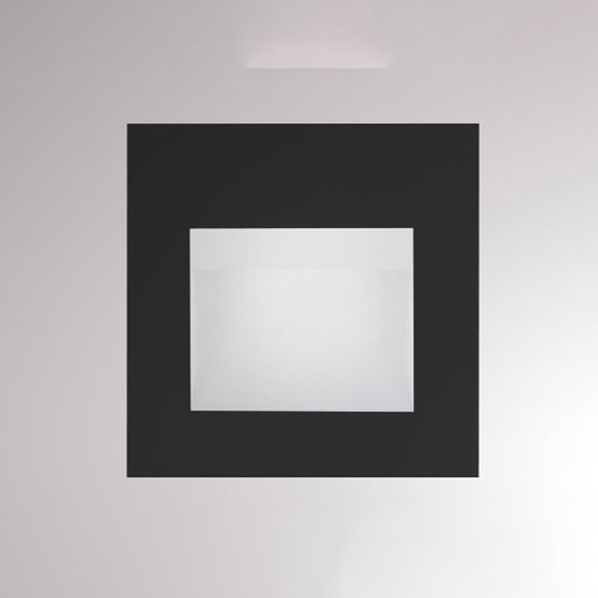 LED-vägginbyggnadslampa Pan, svart