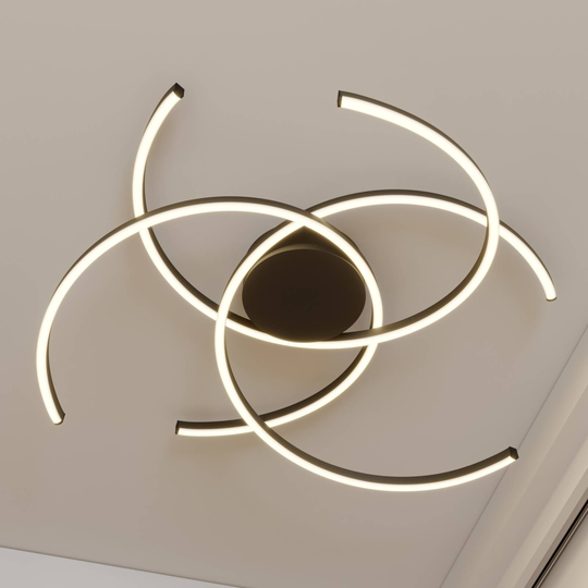Lindby Katris LED-taklampa, 73 cm, svart