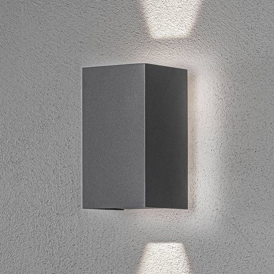LED-utomhusvägglampa Cremona med bakgrundsljus