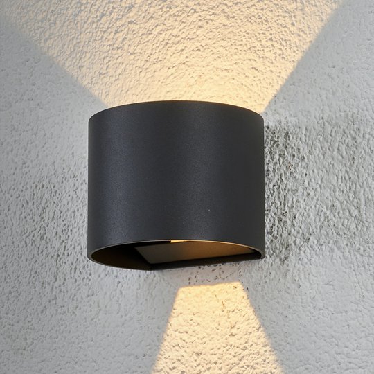 Halvrund LED-ytterväggslampa Ella