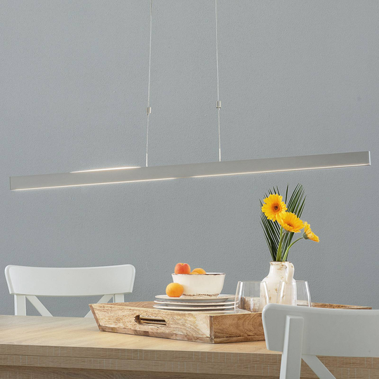 LED-hänglampa Linn gestsensor matt nickel 95 cm