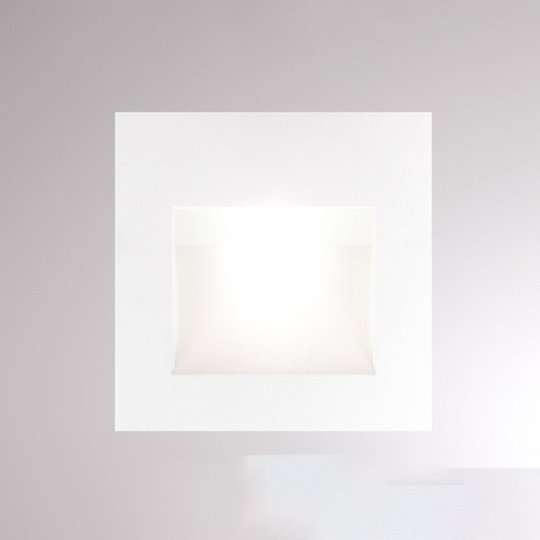LED-vägginbyggnadslampa Pan, vit