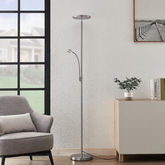 Lindby Kavi LED-golvlampa med läslampa, rund