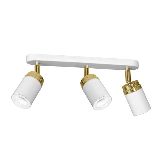 Takspotlight Rondo vit/guld 3 lampor