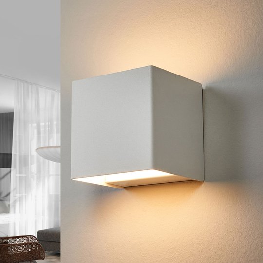 LED-vägglampa Kimberley, 9x9cm, vit